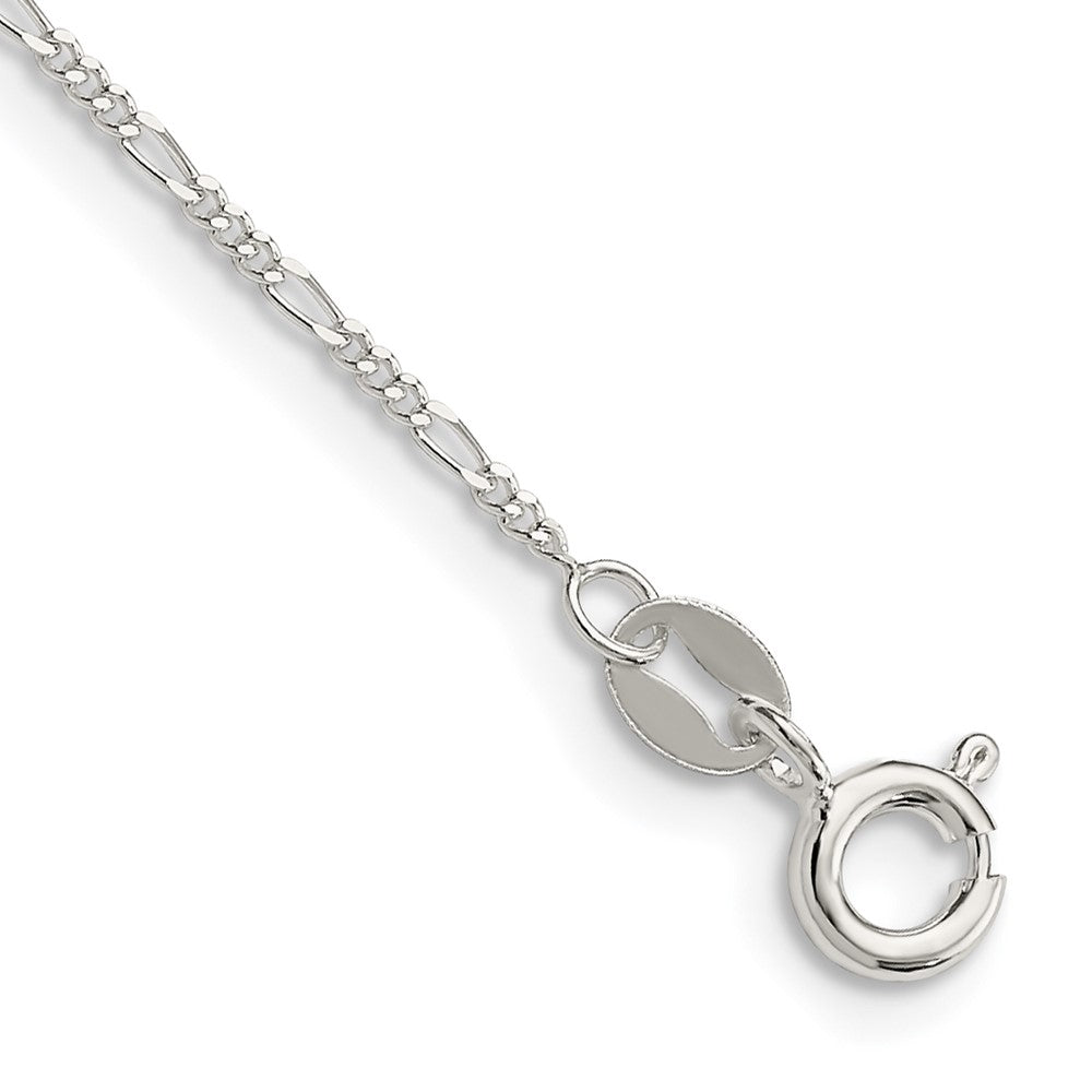 Sterling Silver 1.2mm Figaro Chain Anklet - 2