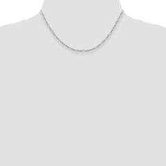 Sterling Silver Rhodium-plated 2.25mm Figaro Chain - 7