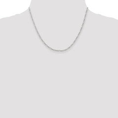 Sterling Silver Rhodium-plated 2.25mm Figaro Chain - 2