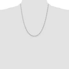 Sterling Silver Rhodium-plated 2.25mm Figaro Chain - 8