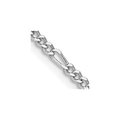 Sterling Silver Rhodium-plated 2.25mm Figaro Chain - 9