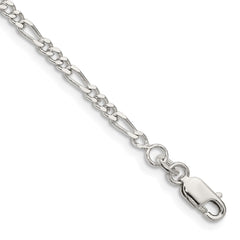 Sterling Silver 2.5mm Figaro Chain - 8