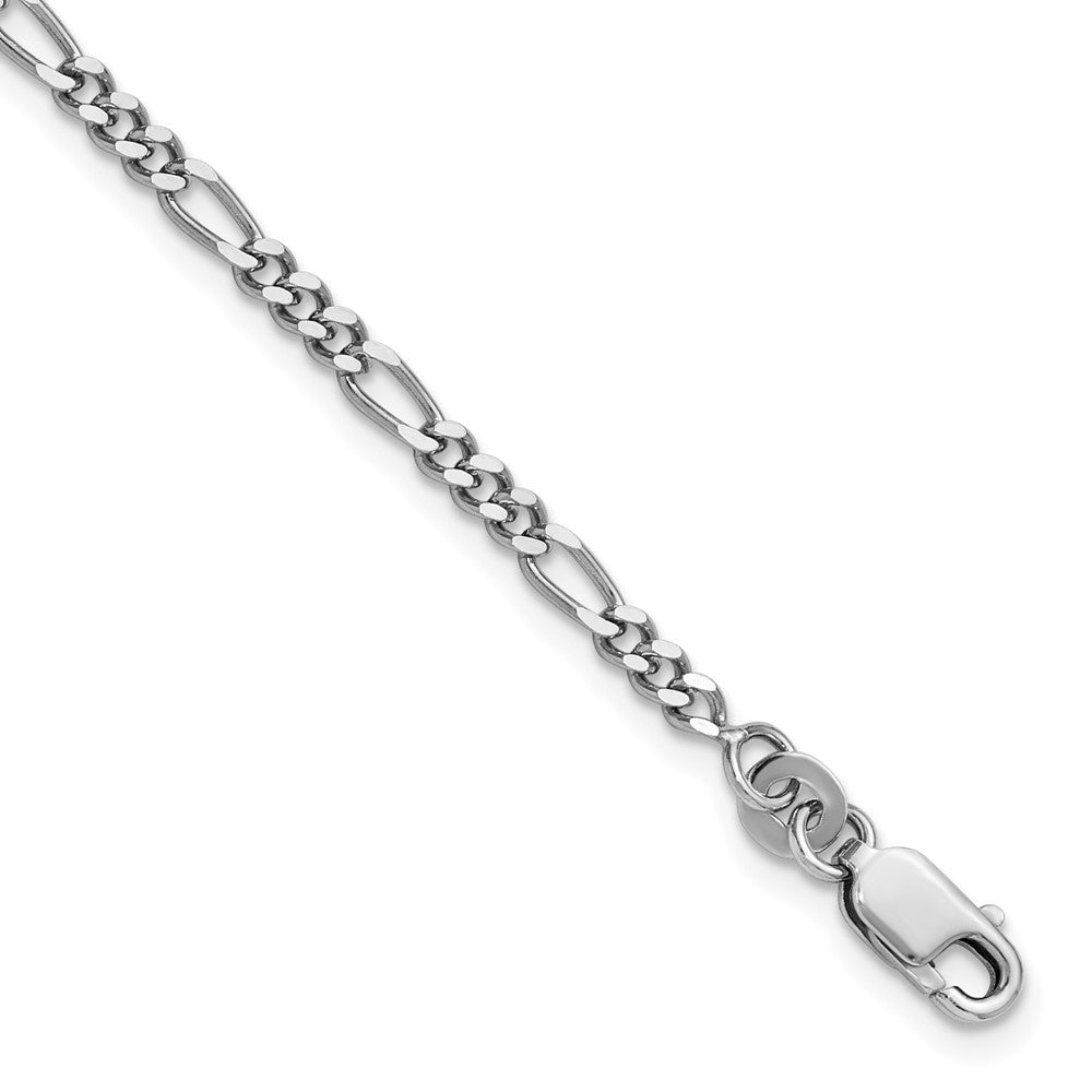 Sterling Silver Rhodium-plated 2.5mm Figaro Chain - 8