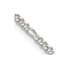 Sterling Silver 2.5mm Figaro Chain - 12