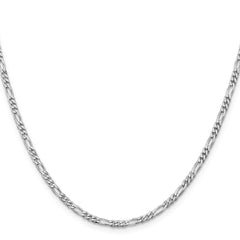 Sterling Silver Rhodium-plated 2.85mm Figaro Chain - 3