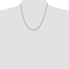 Sterling Silver Rhodium-plated 2.85mm Figaro Chain - 3