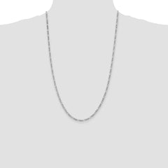 Sterling Silver Rhodium-plated 2.85mm Figaro Chain - 6