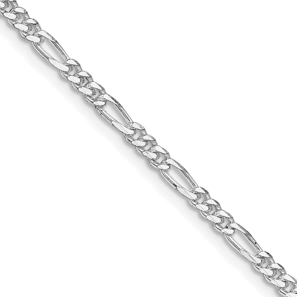 Sterling Silver Rhodium-plated 2.85mm Figaro Chain - 3