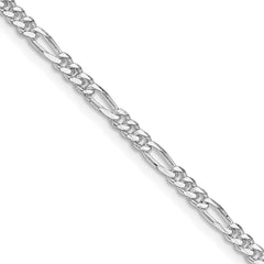 Sterling Silver Rhodium-plated 2.85mm Figaro Chain - 3