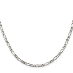 Sterling Silver Rhodium-plated 3.5mm Figaro Chain