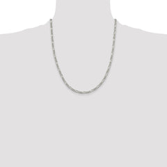 Sterling Silver Rhodium-plated 3.5mm Figaro Chain