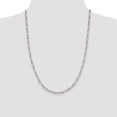 Sterling Silver Rhodium-plated 3.5mm Figaro Chain