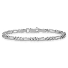 Sterling Silver Rhodium-plated 3.5mm Figaro Chain - 3