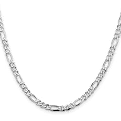 Sterling Silver Rhodium-plated 4.5mm Figaro Chain