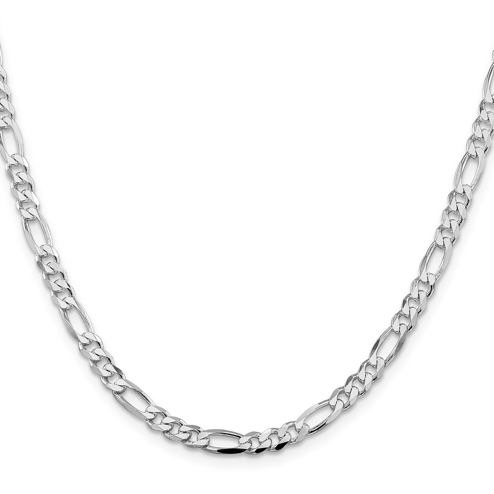 Sterling Silver Rhodium-plated 4.5mm Figaro Chain