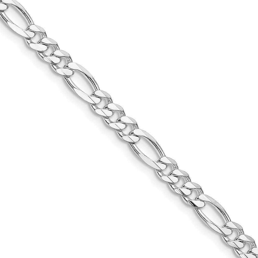 Sterling Silver Rhodium-plated 4.5mm Figaro Chain - 8