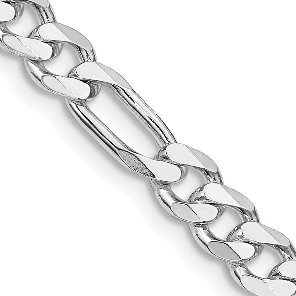 Sterling Silver Rhodium-plated 5.25mm Figaro Chain - 9