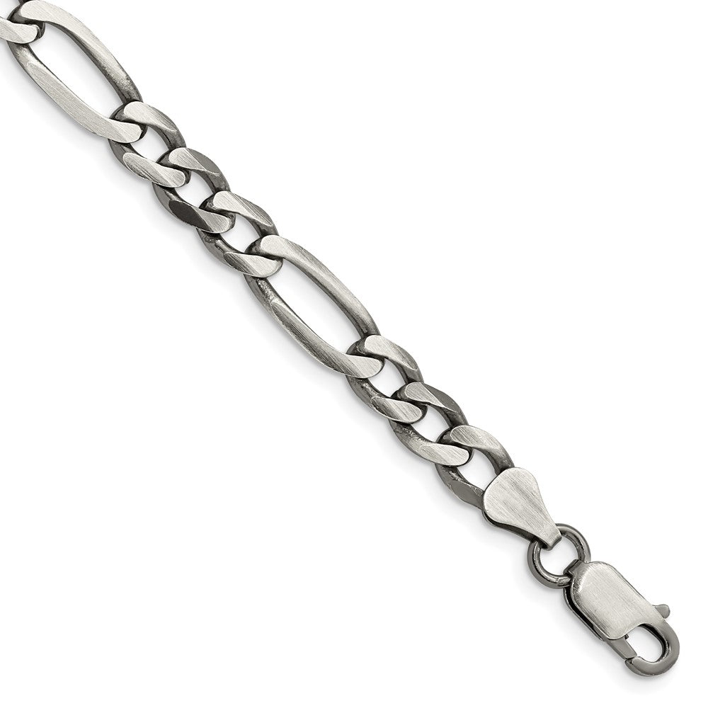 Sterling Silver Antiqued 6.5mm Figaro Chain - 4