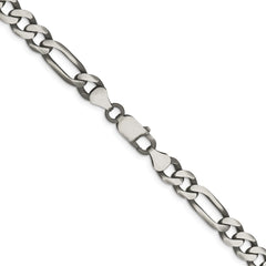 Sterling Silver Antiqued 7.5mm Figaro Chain - 7