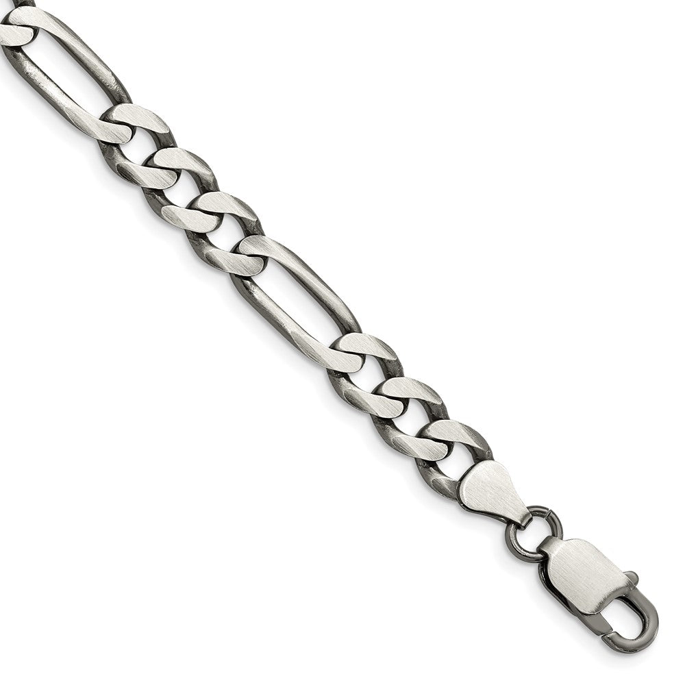 Sterling Silver Antiqued 7.5mm Figaro Chain - 4