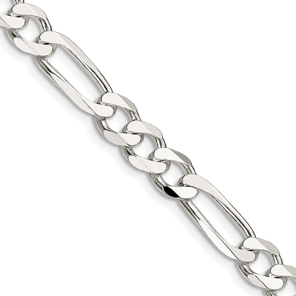 Sterling Silver 7.5mm Figaro Chain - 12