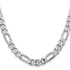 Sterling Silver Rhodium-plated 7.75mm Figaro Chain - 2