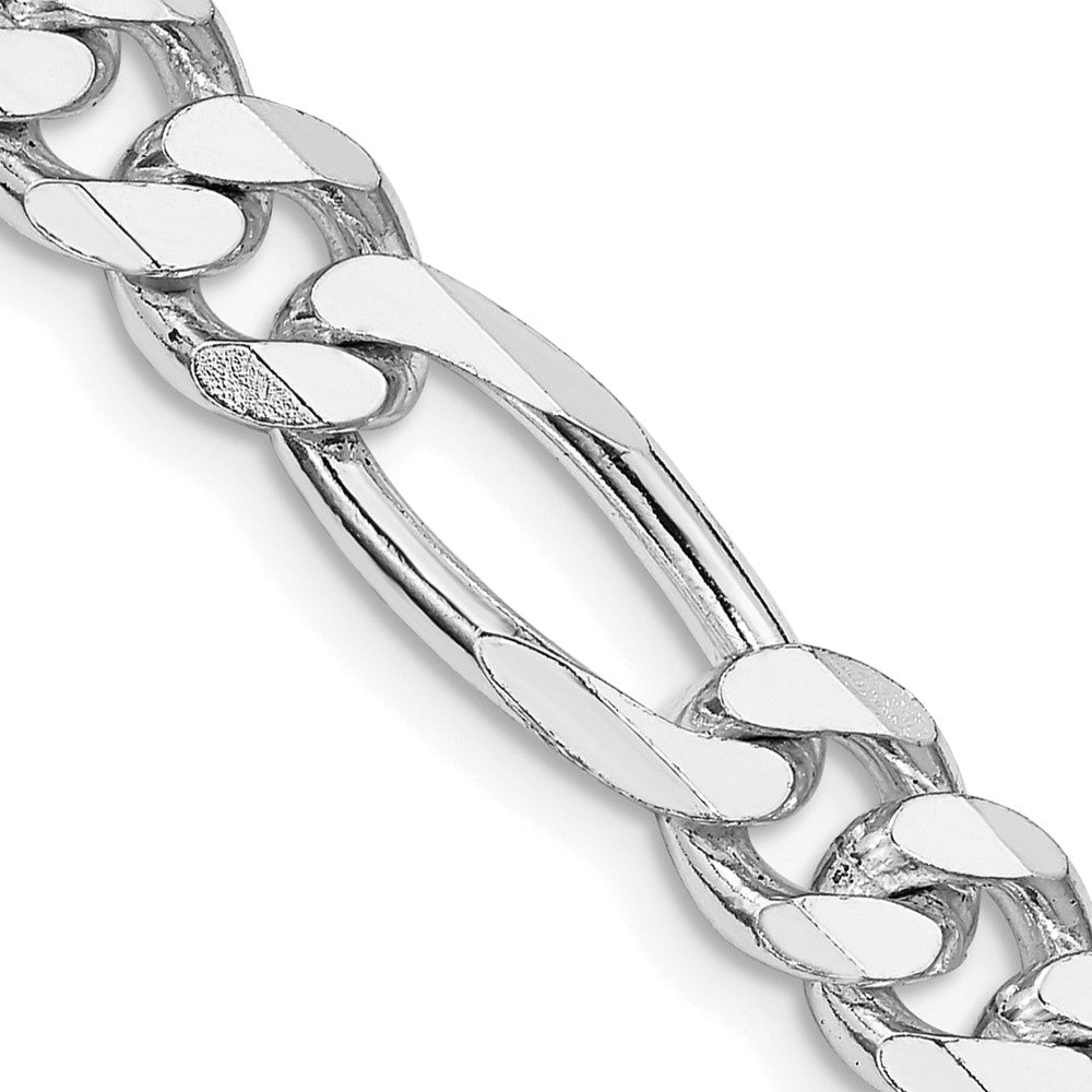 Sterling Silver Rhodium-plated 7.75mm Figaro Chain - 2
