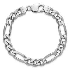 Sterling Silver Rhodium-plated 9mm Figaro Chain - 7