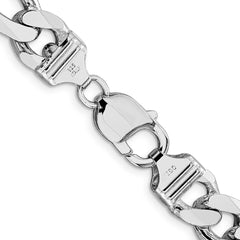 Sterling Silver Rhodium-plated 10.75mm Figaro Chain - 5