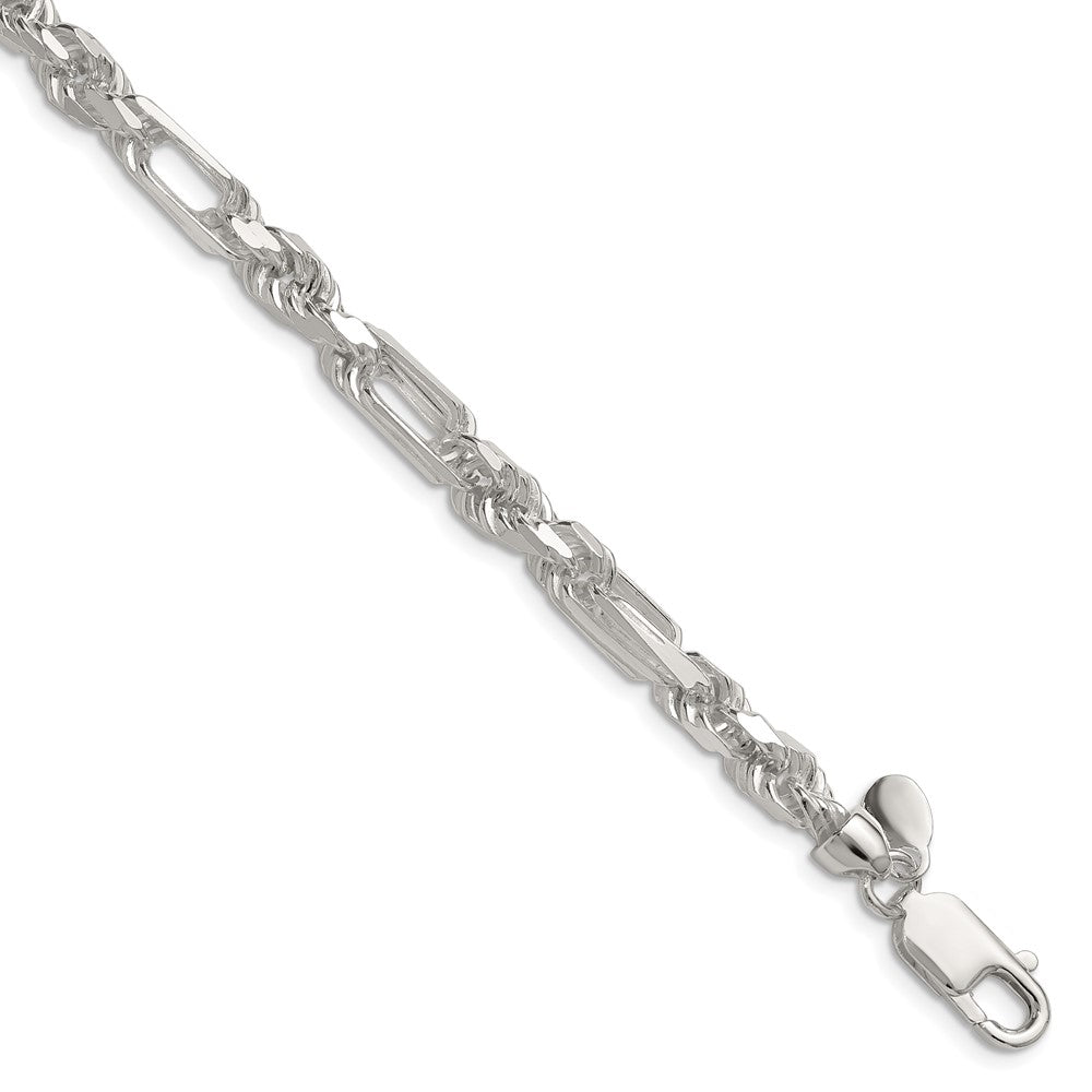 Sterling Silver 6mm D/C Figarope Chain - 7