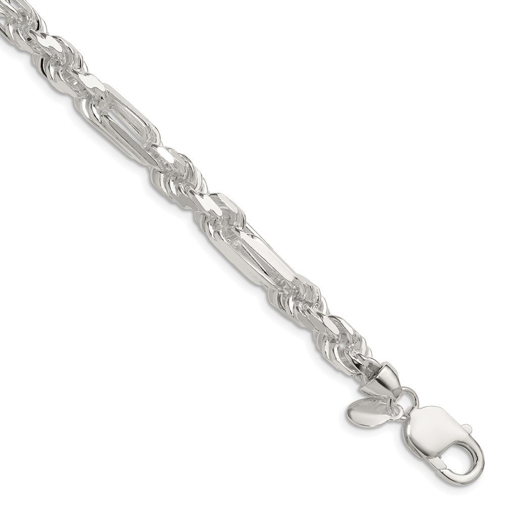 Sterling Silver 7mm D/C Figarope Chain - 7
