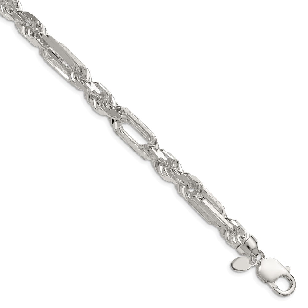 Sterling Silver 8mm D/C Figarope Chain - 6