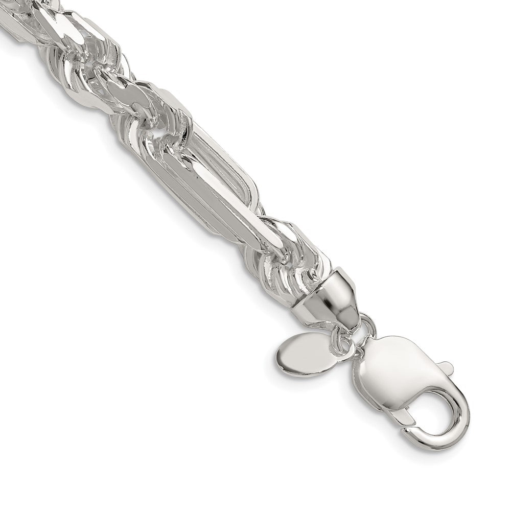 Sterling Silver 8mm D/C Figarope Chain - 7