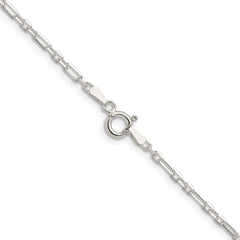 Sterling Silver D/C 2mm 3 Short Plus 1 Long Cable Link Chain - 5