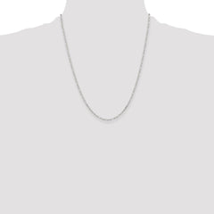 Sterling Silver D/C 2mm 3 Short Plus 1 Long Cable Link Chain - 2