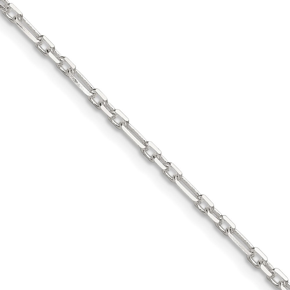 Sterling Silver D/C 2mm 3 Short Plus 1 Long Cable Link Chain - 5