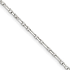 Sterling Silver D/C 2mm 3 Short Plus 1 Long Cable Link Chain - 4