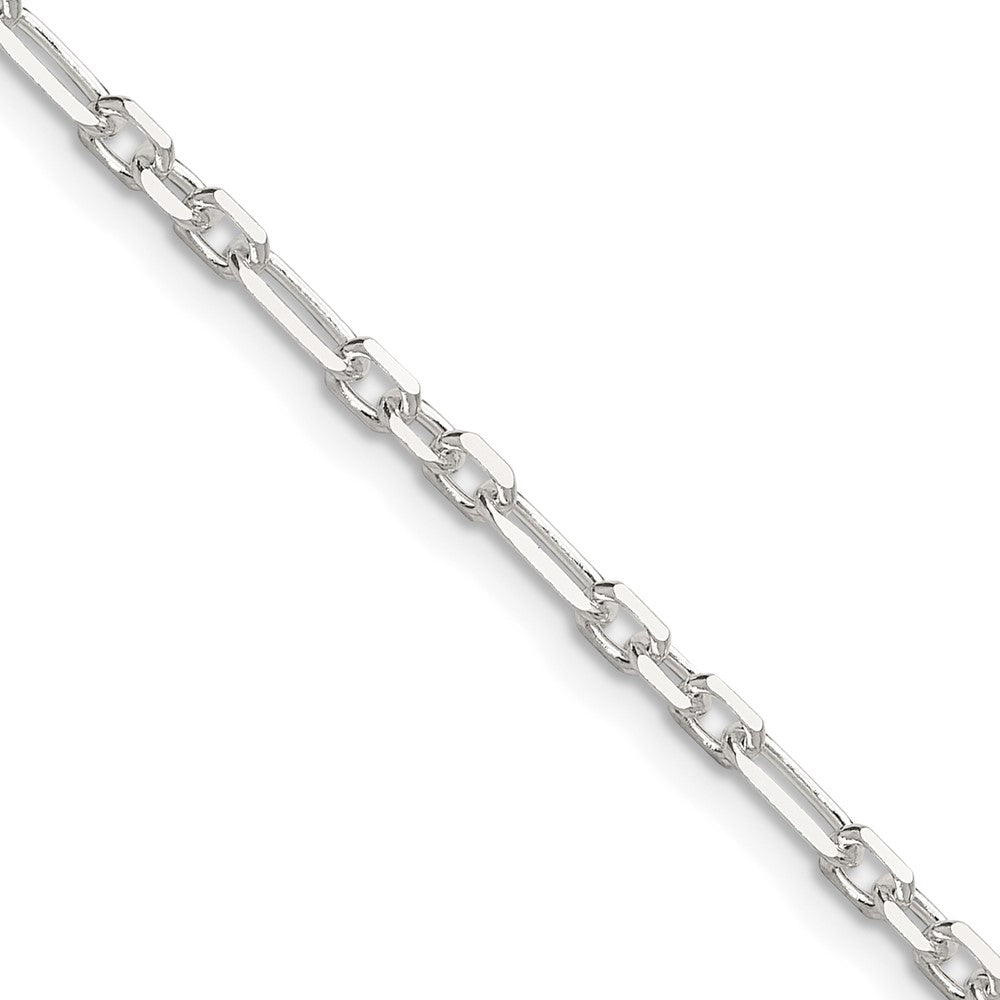Sterling Silver D/C 3mm 3 Short Plus 1 Long Cable Link Chain - 4