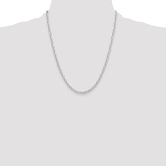 Sterling Silver D/C 4mm 3 Short Plus 1 Long Cable Link Chain - 3