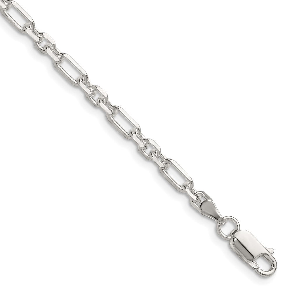 Sterling Silver D/C 4mm 3 Short Plus 1 Long Cable Link Chain - 4