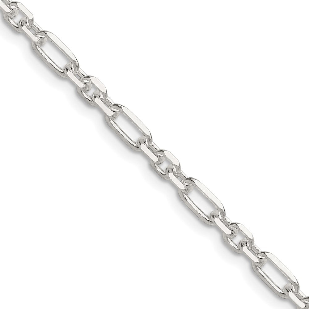 Sterling Silver D/C 4mm 3 Short Plus 1 Long Cable Link Chain - 7