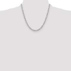 Sterling Silver D/C 4.5mm 3 Short Plus 1 Long Cable Link Chain