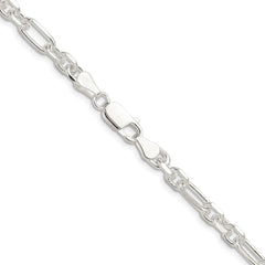 Sterling Silver D/C 6mm 3 Short Plus 1 Long Cable Link Chain - 4