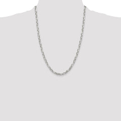 Sterling Silver D/C 6mm 3 Short Plus 1 Long Cable Link Chain - 4