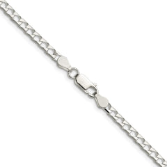 Sterling Silver 3.25mm D/C Square Curb Chain - 7