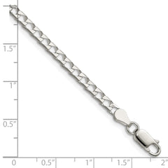 Sterling Silver 3.25mm D/C Square Curb Chain - 4