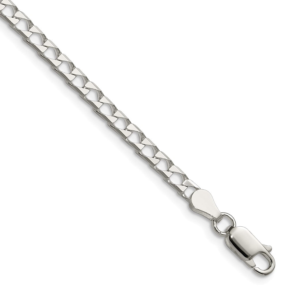 Sterling Silver 3.25mm D/C Square Curb Chain - 5