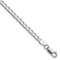 Sterling Silver 3.25mm D/C Square Curb Chain - 4