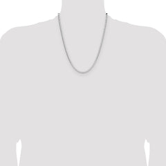 Sterling Silver Rhodium-plated 3.25mm D/C Square Curb Chain