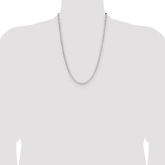 Sterling Silver Rhodium-plated 3.25mm D/C Square Curb Chain - 2